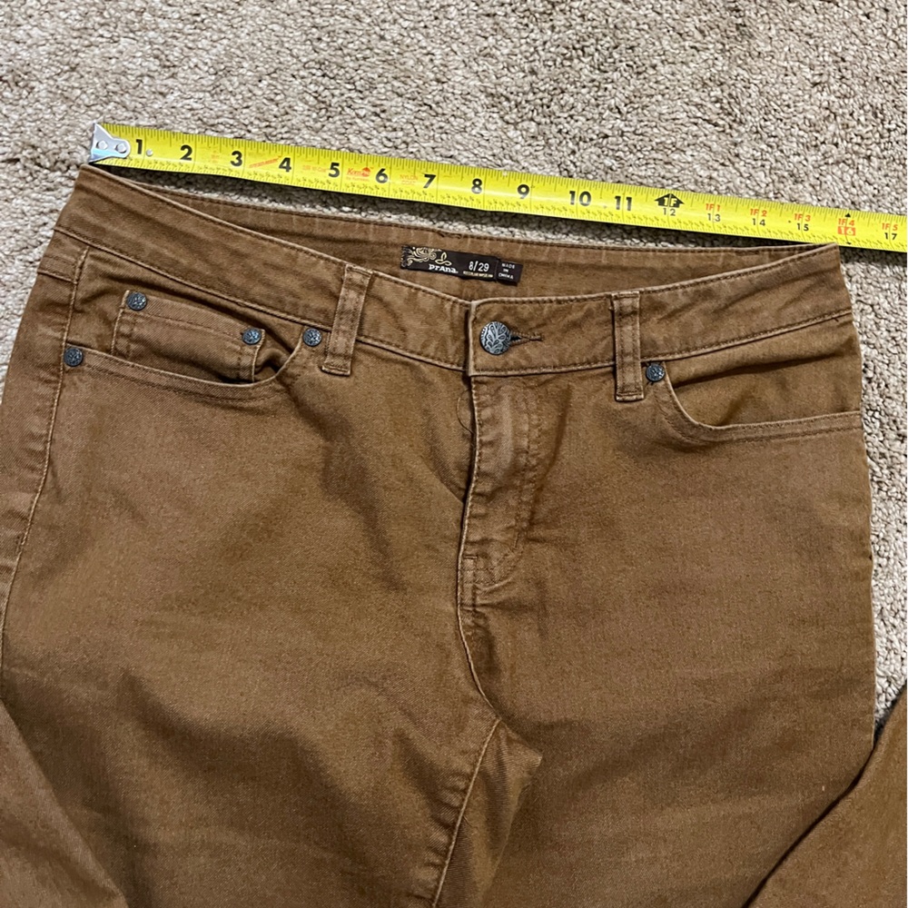 Prana Women’s Brown Denim Straight Leg Mid Rise Pants Size 8 29 - Picture 6 of 7